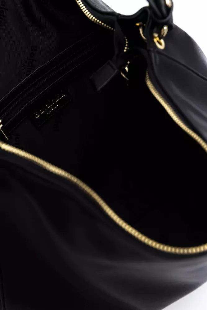 Black Polyethylene Women Shoulder Bag