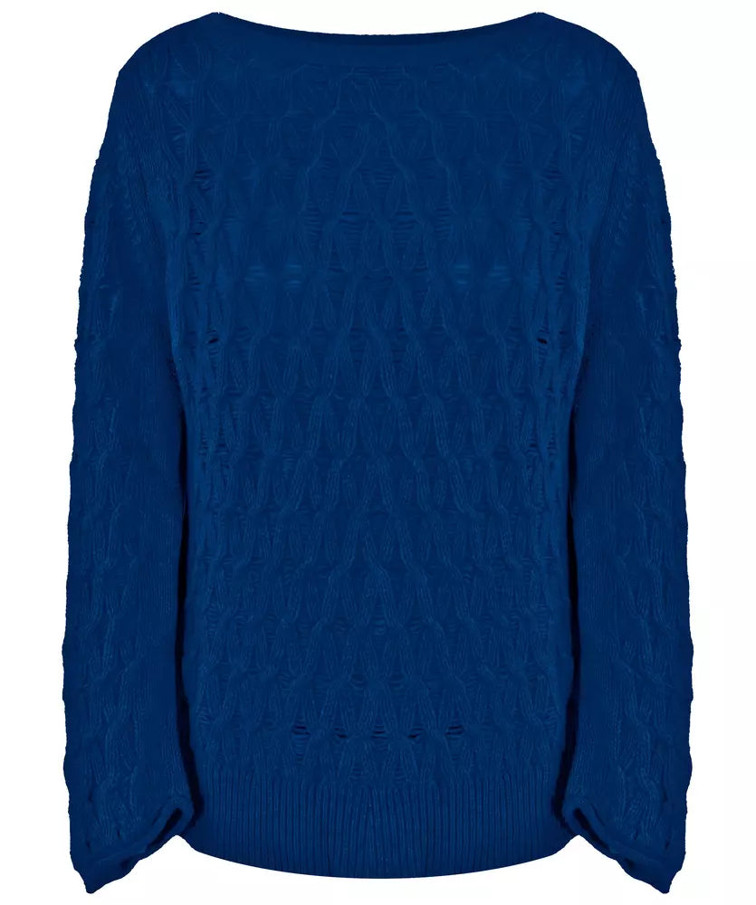 Elegant Wool-Cashmere Boat Neck Sweater