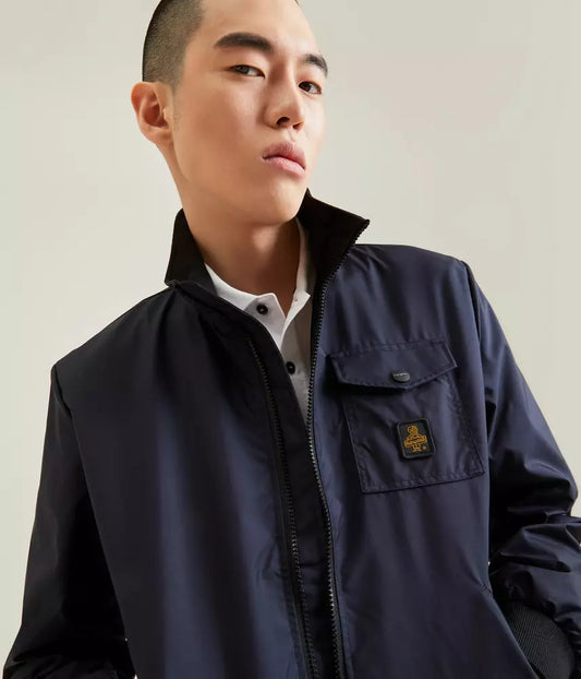 Sleek Nylon Men's Zip Jacket – Side & Breast Pockets