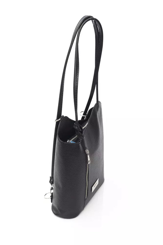 Black Leather Women Shoulder Bag