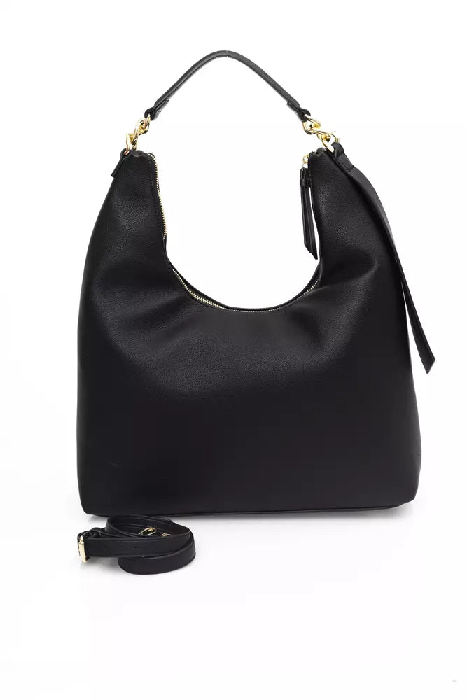 Black Polyethylene Women Shoulder Bag