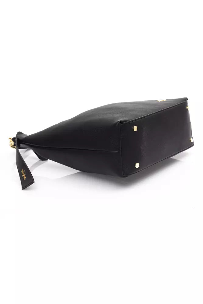 Black Polyethylene Women Shoulder Bag