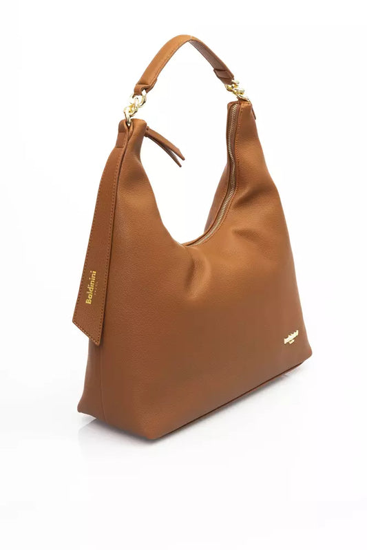 Brown Polyethylene Women Shoulder Bag