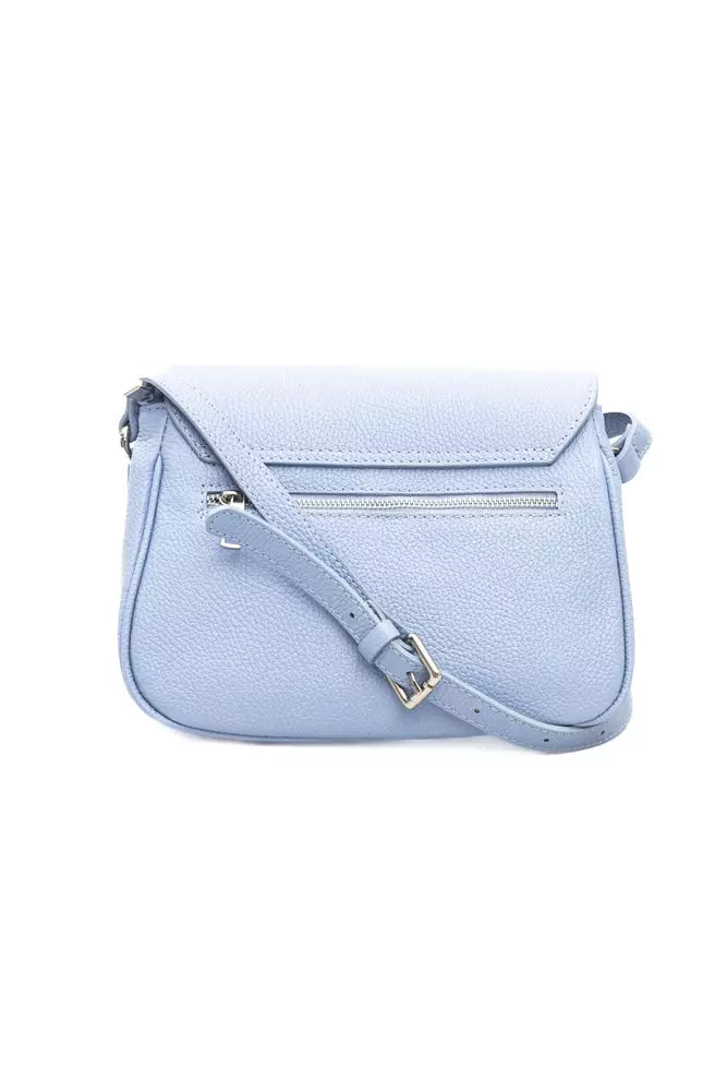 Light Blue Leather Women Shoulder Bag
