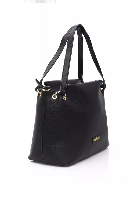 Black Polyethylene Women Shoulder Bag