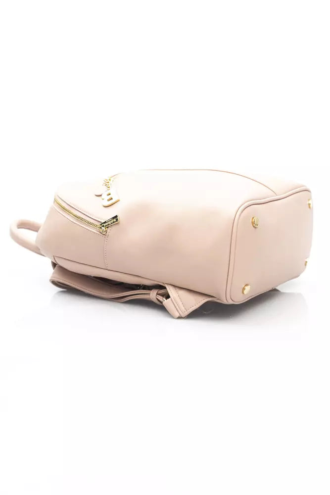 Pink Polyethylene Women Backpack
