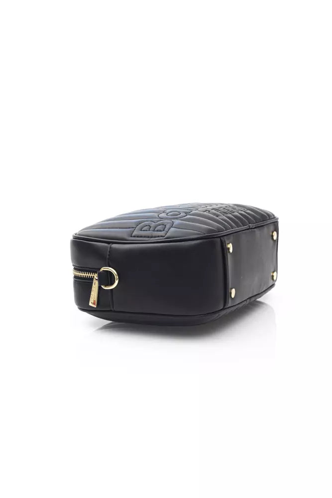 Black Polyethylene Women Shoulder Bag