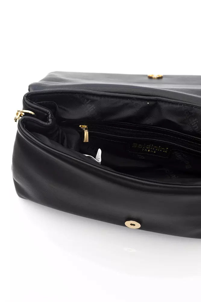 Black Polyethylene Women Shoulder Bag