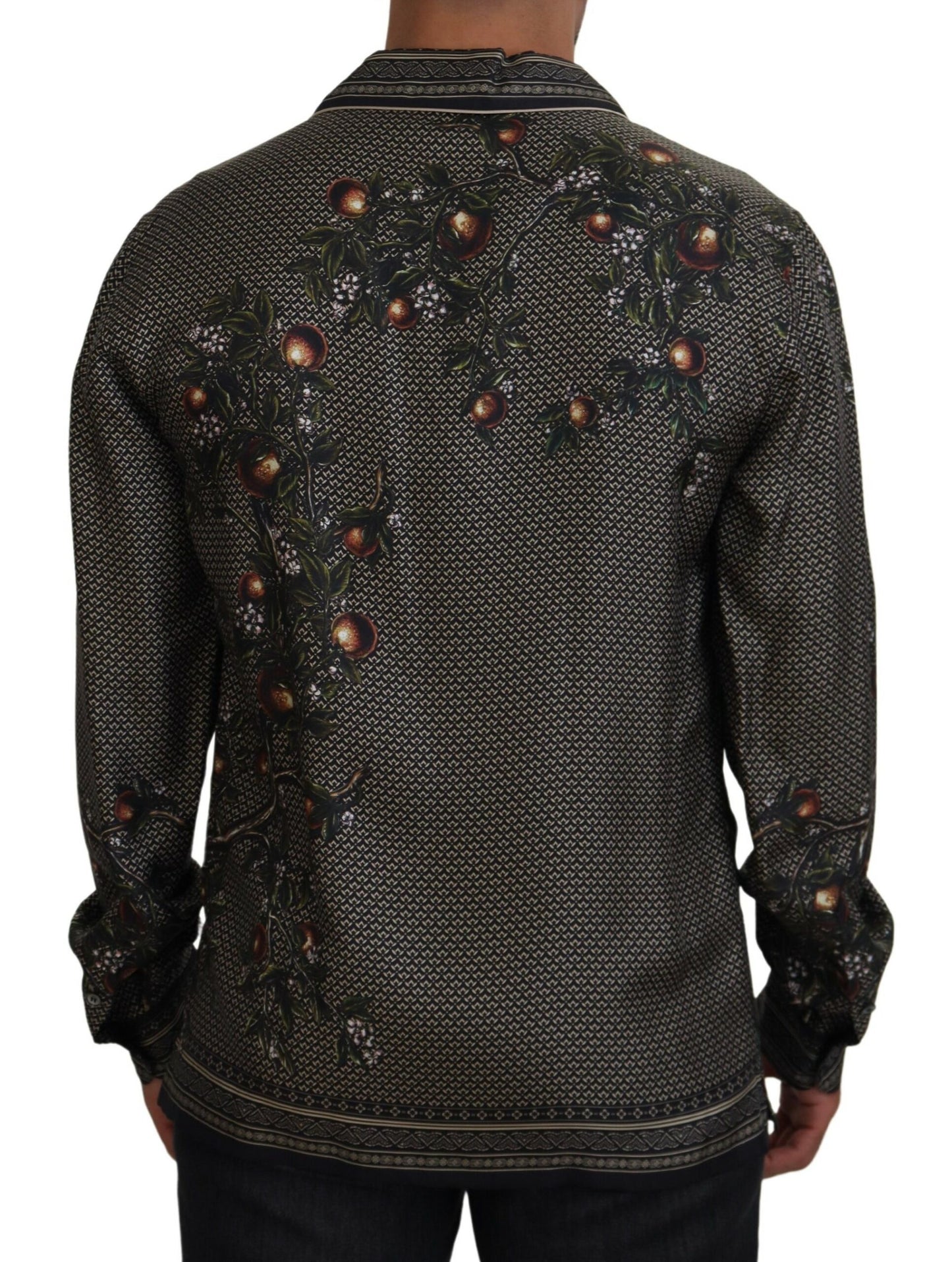 Elegant Ostrich Print Silk Shirt