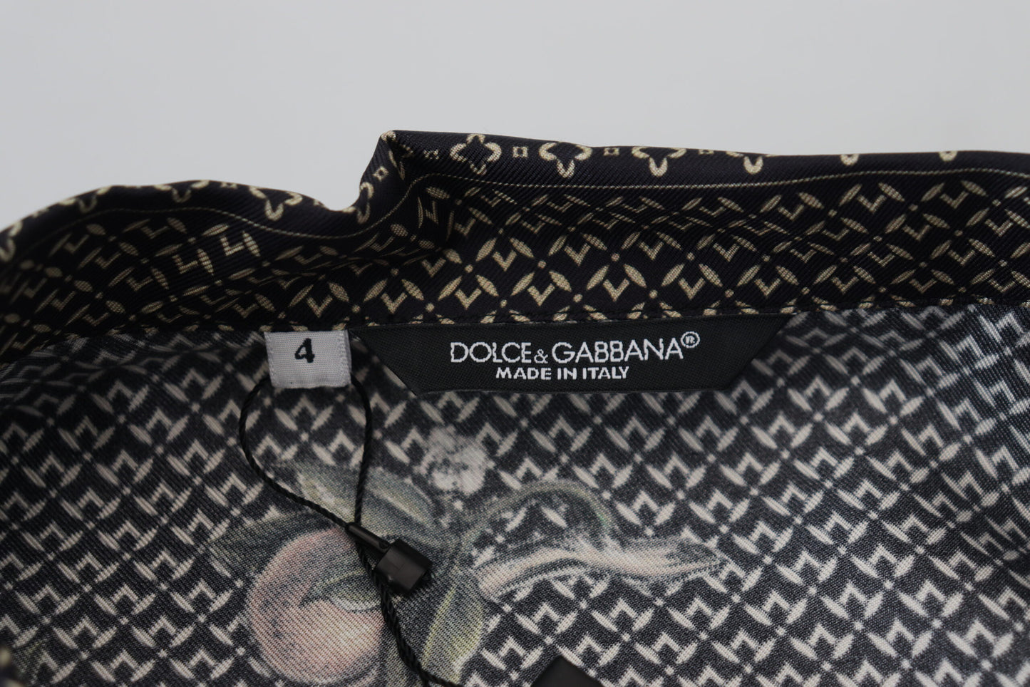 Elegant Ostrich Print Silk Shirt