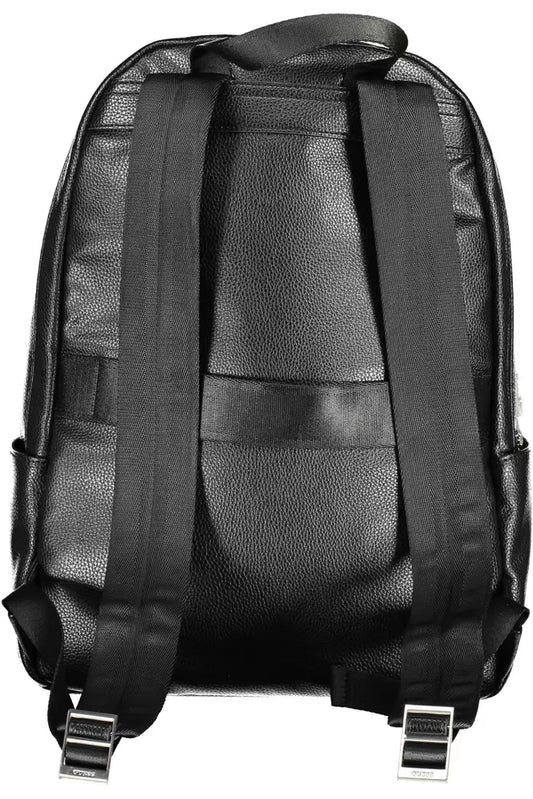Black Polyethylene Men Backpack