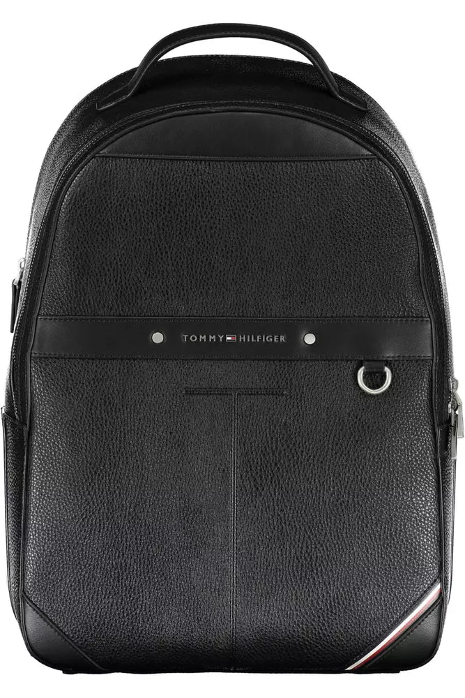Black Polyethylene Men Backpack