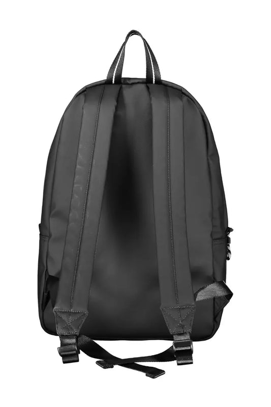 Black Polyester Men Backpack