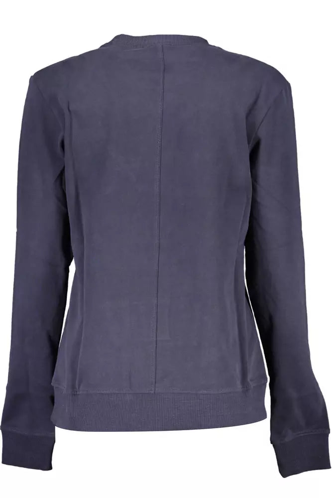 Blue Cotton Women Sweater