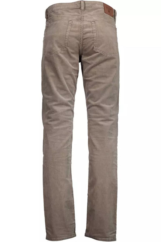 Beige Cotton Men Pant