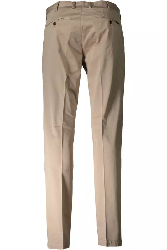 Beige Cotton Men Pant