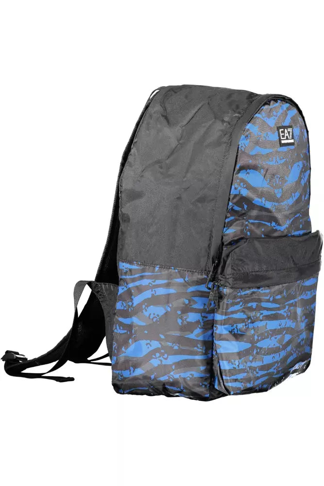 Blue Polyamide Men Backpack