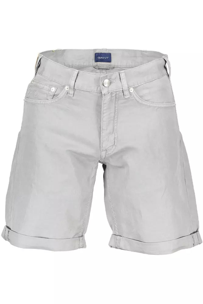 Gray Cotton Men Bermuda
