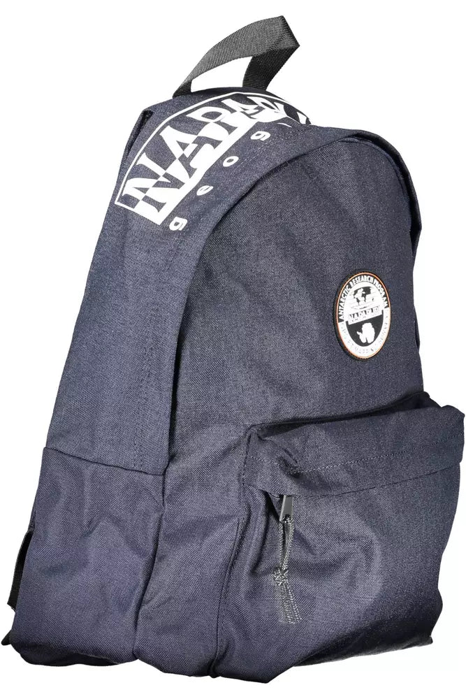 Blue Polyester Men Backpack