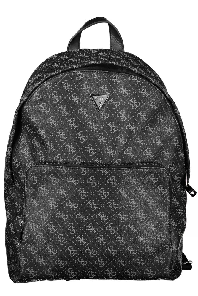Black Polyethylene Men Backpack