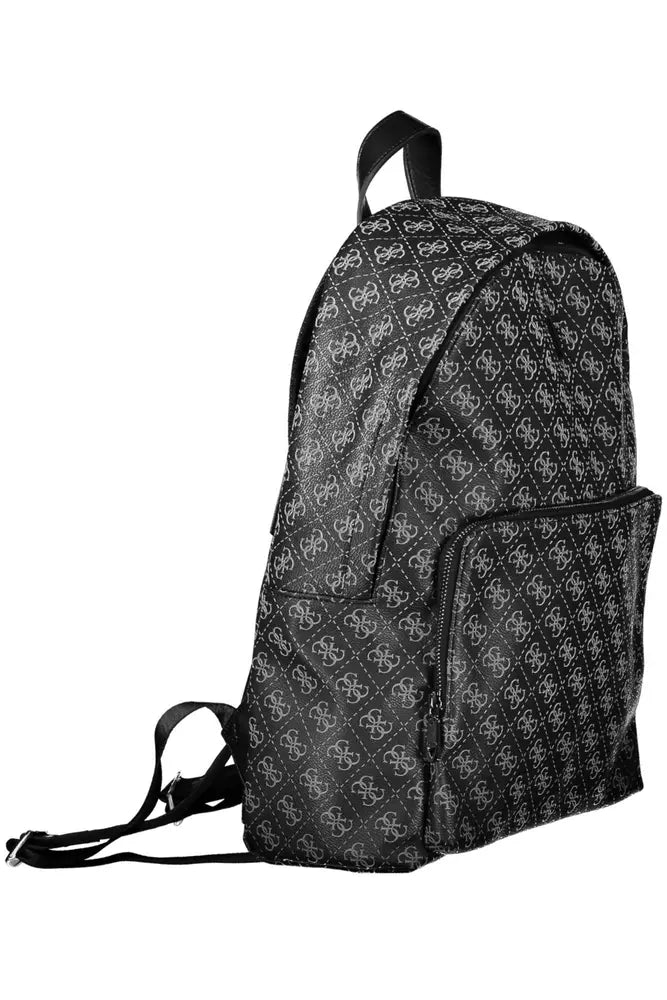 Black Polyethylene Men Backpack