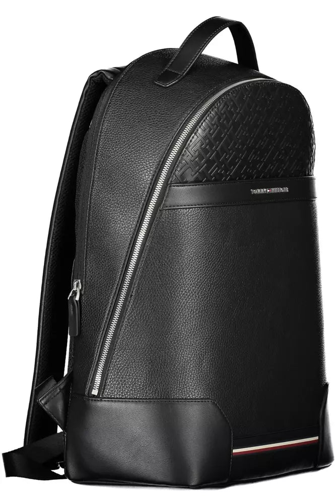 Black Polyethylene Men Backpack