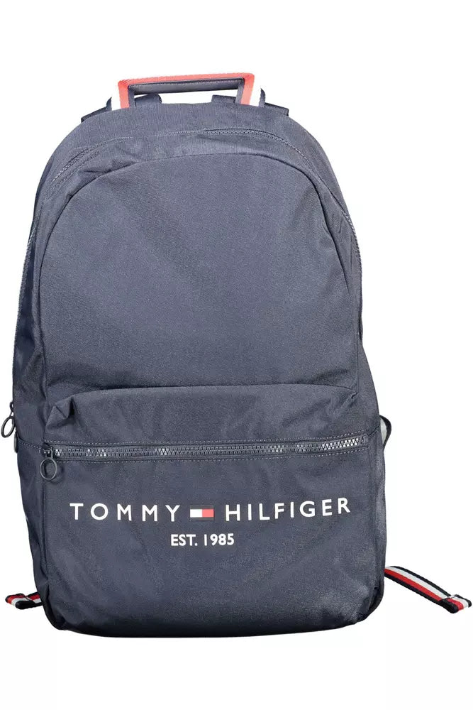 Blue Polyester Men Backpack