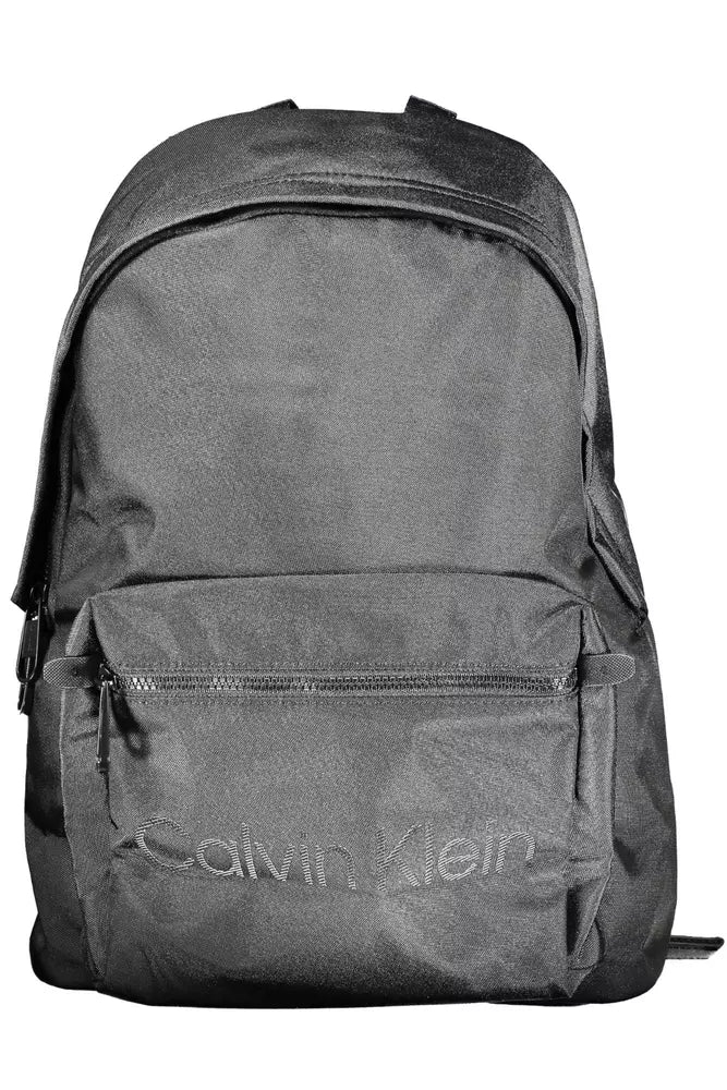 Black Polyester Men Backpack