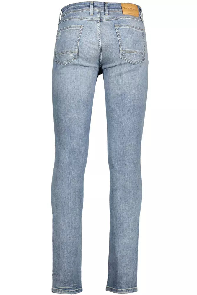 Light Blue Cotton Men Jeans