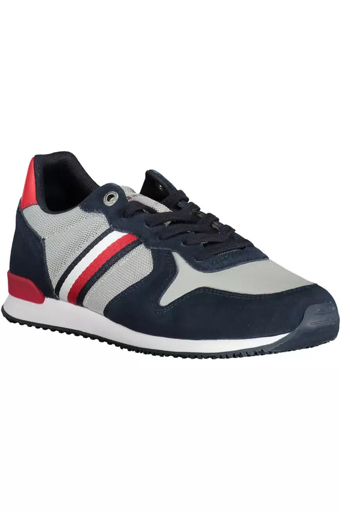 Blue Polyester Men Sneaker