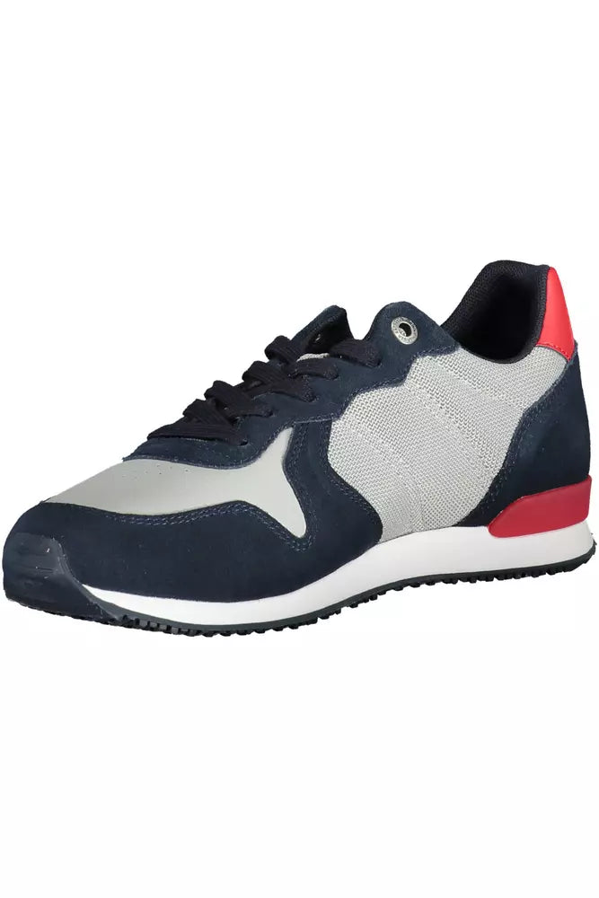 Blue Polyester Men Sneaker