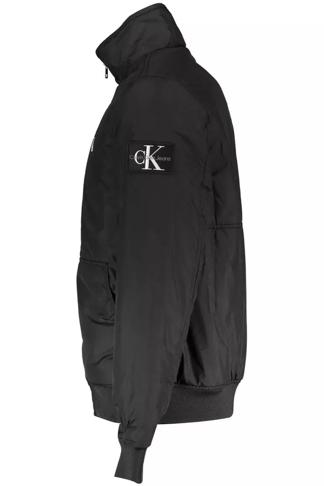 Black Polyester Men's Jacket