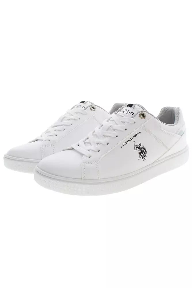 White Polyester Men Sneaker