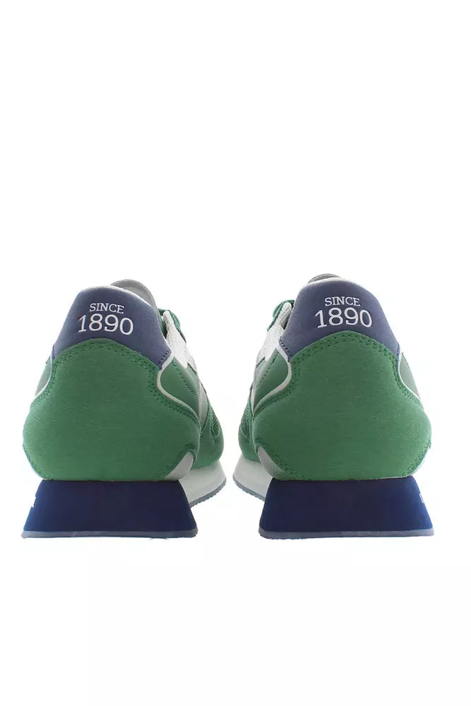 Green Polyester Men Sneaker