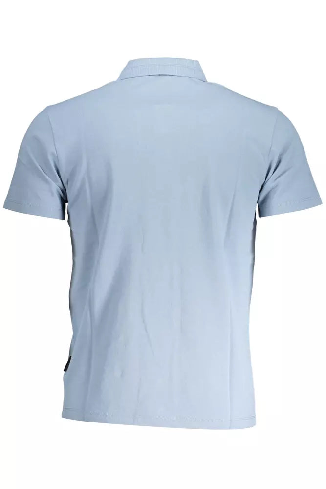 Light Blue Cotton Men Polo