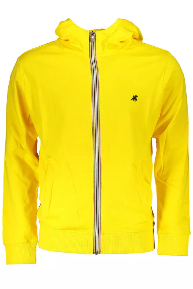 Yellow Cotton Men Sweater