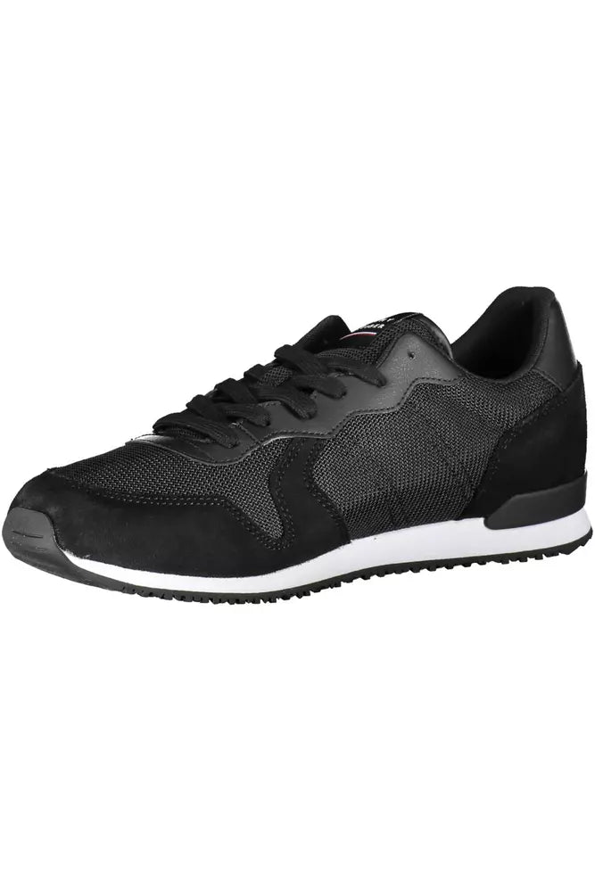 Black Polyester Men Sneaker