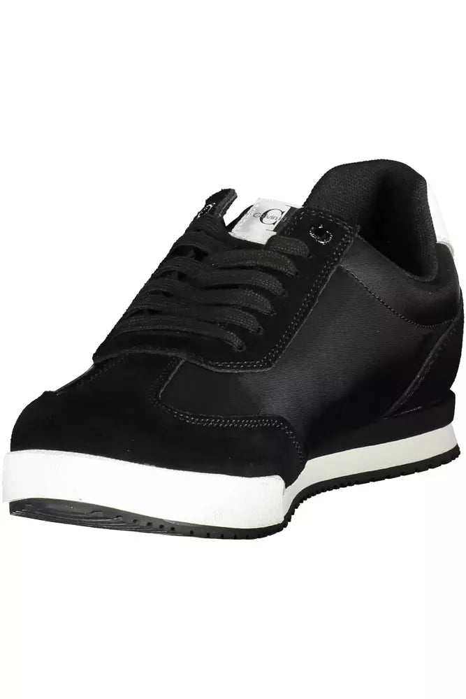 Black Polyester Men Sneaker
