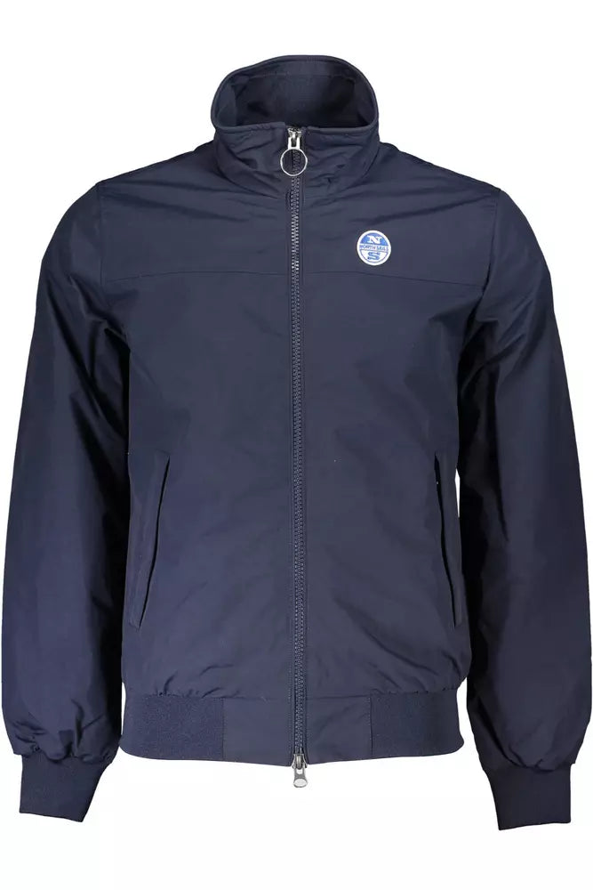 Blue Polyamide Men Jacket