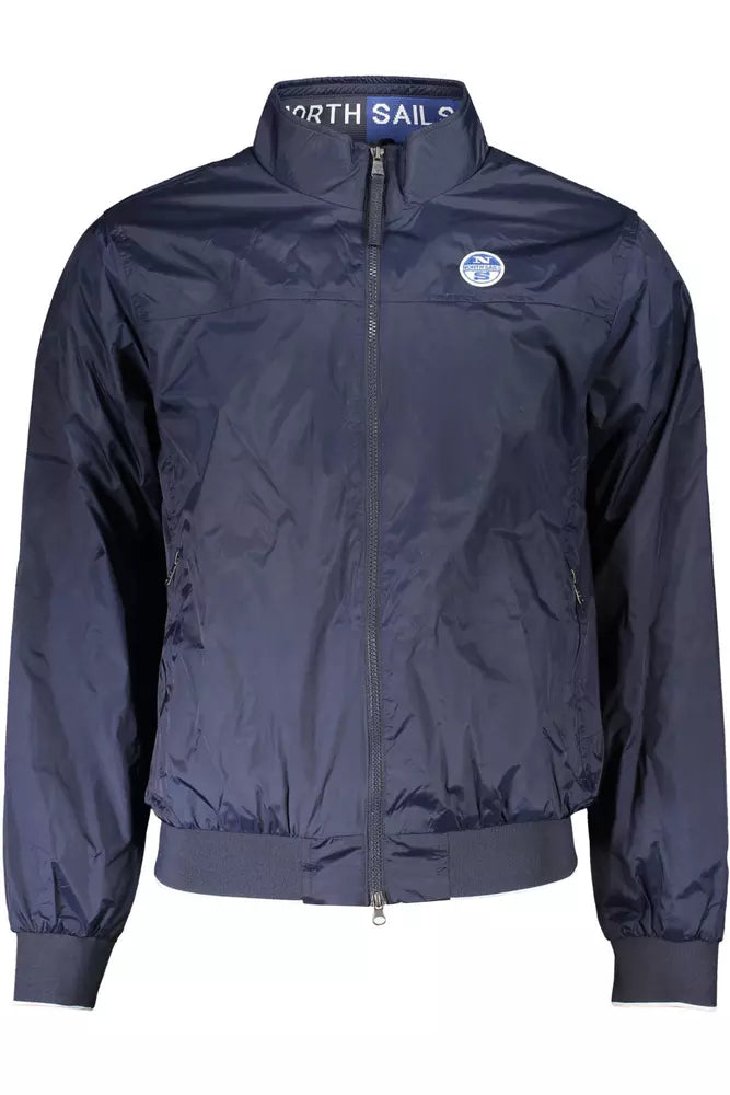 Blue Nylon Men Jacket