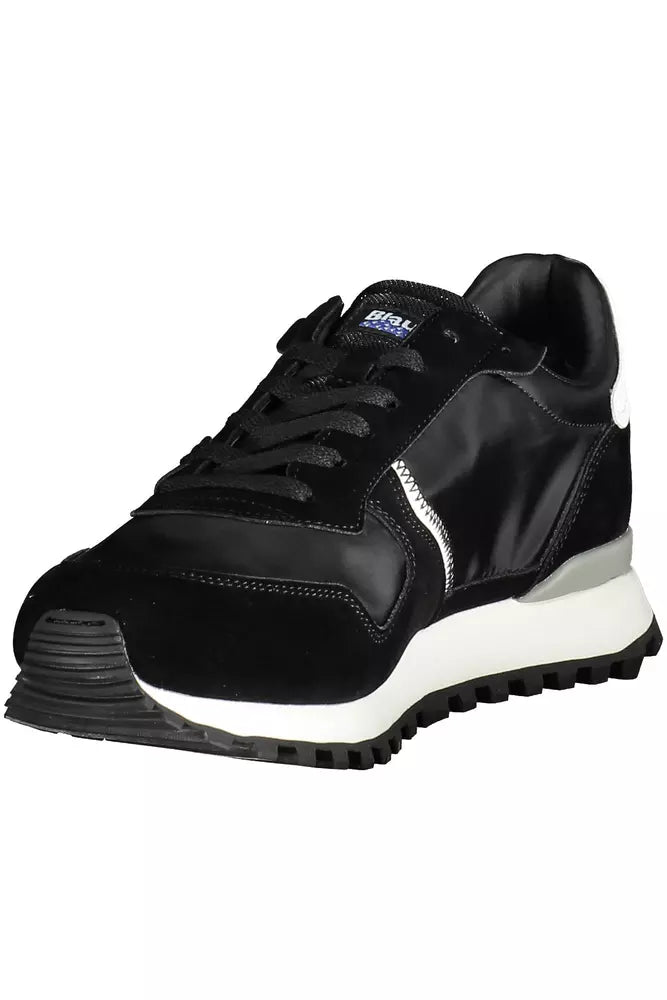 Black Polyester Men Sneaker