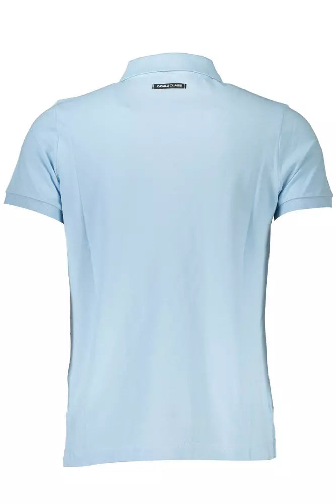 Light Blue Cotton Men Polo Shirt