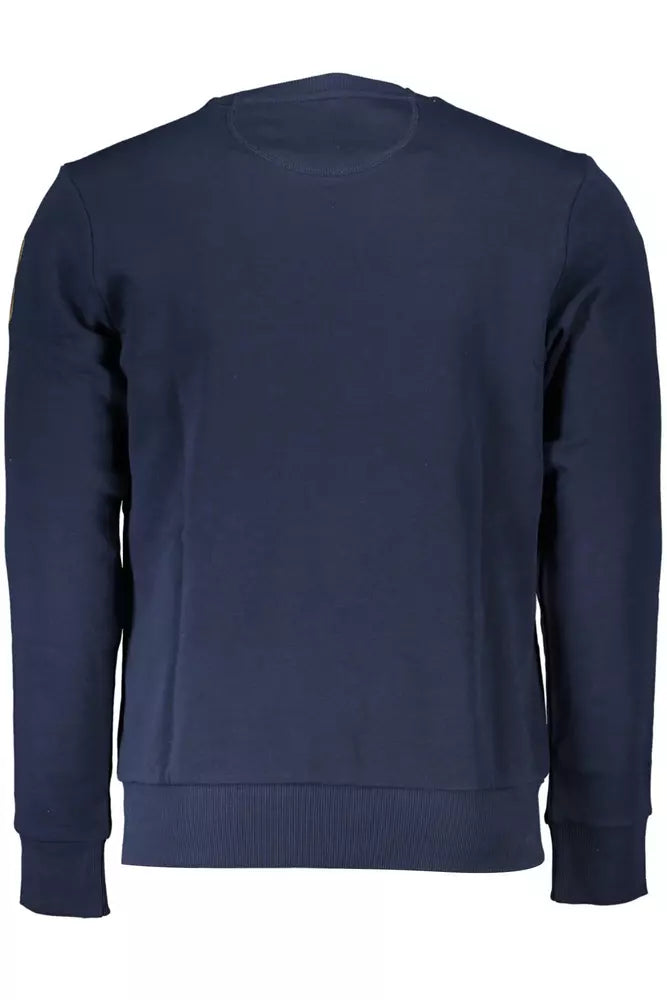 Blue Cotton Men Sweater