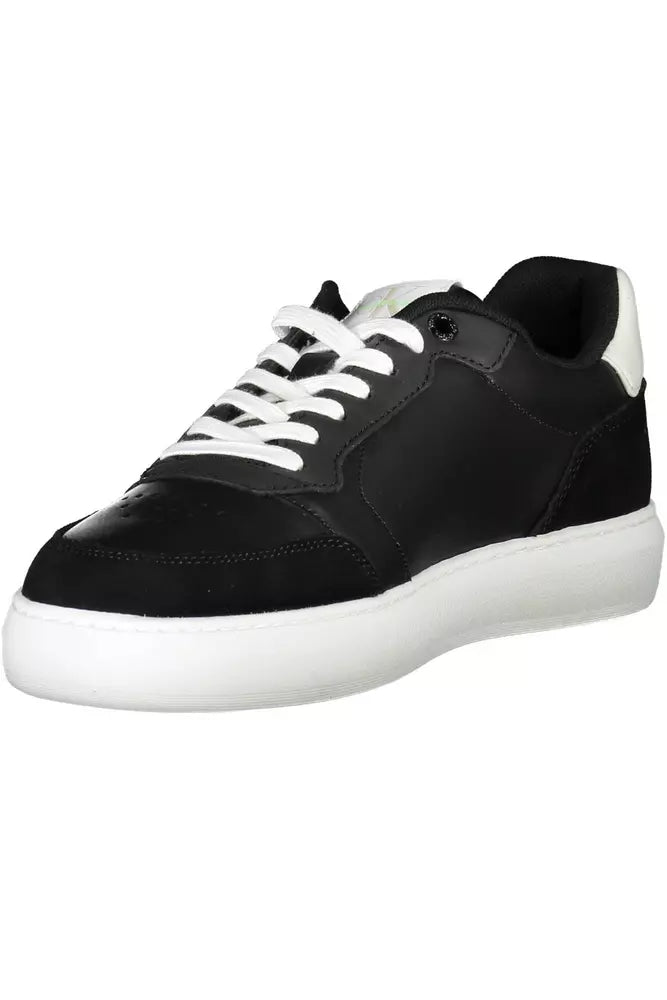 Black Polyester Men Sneaker