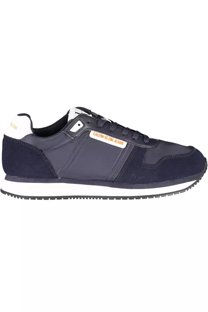 Blue Polyester Men Sneaker