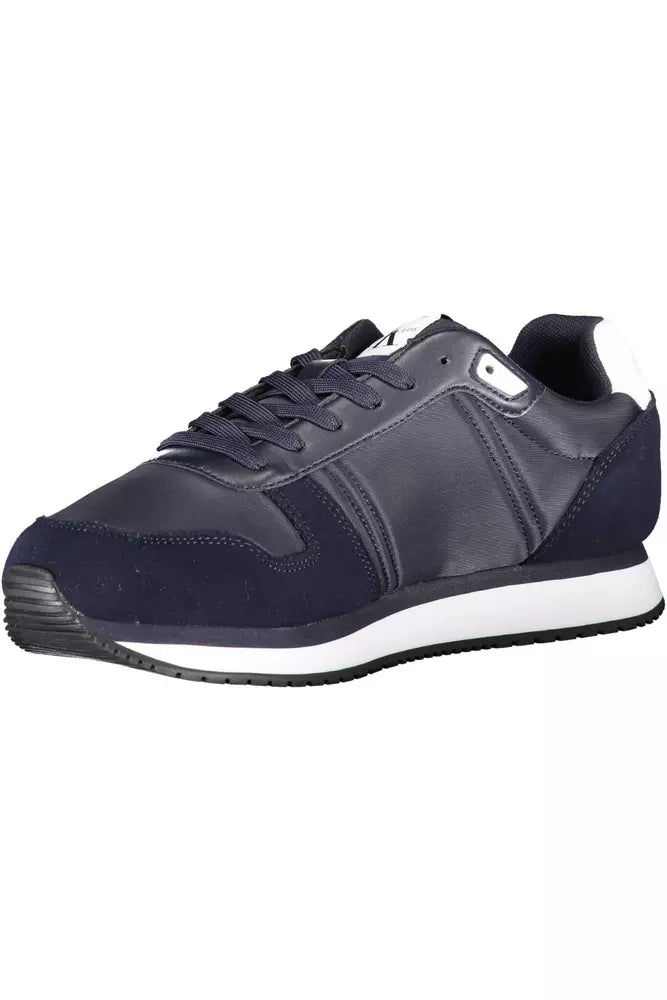 Blue Polyester Men Sneaker