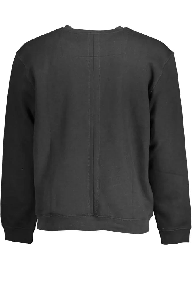 Black Cotton Men Sweater