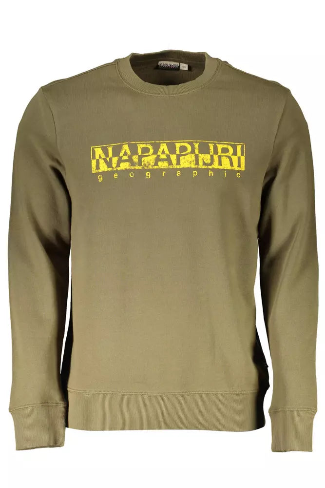 Green Cotton Men Sweater