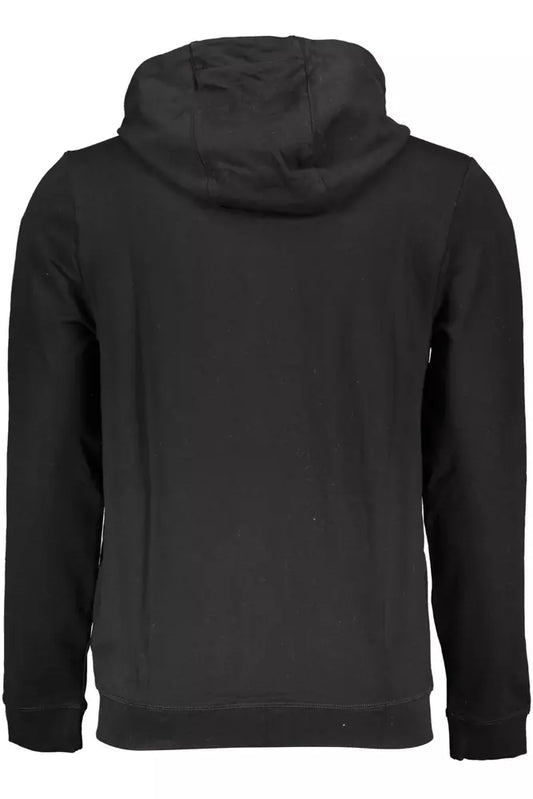 Black Cotton Men's Hooded Sweater