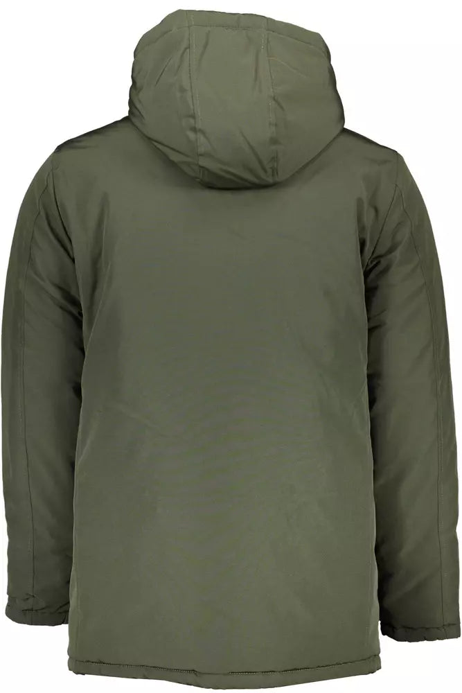 Green Polyester Men Jacket
